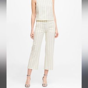 NWT Banana Republic Striped High Rise Wide Leg Crop Pants 4L